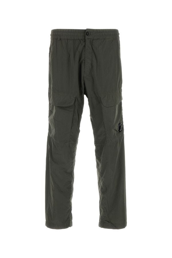 Army green nylon cargo pant - 1