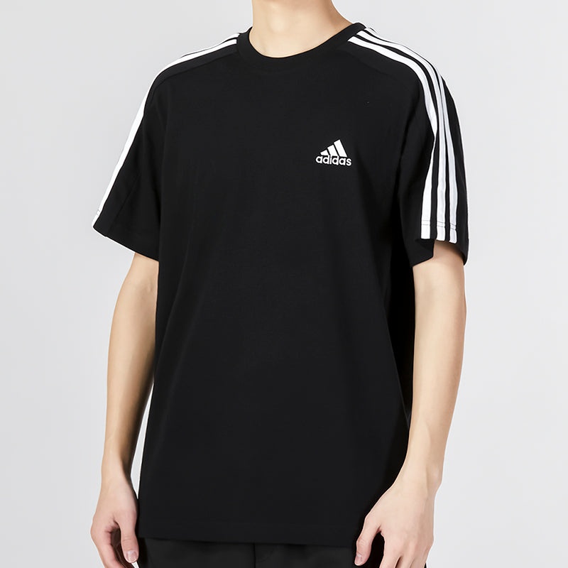 adidas Essentials Single Jersey 3-Stripes T-shirt 'Black' IC9334 - 5