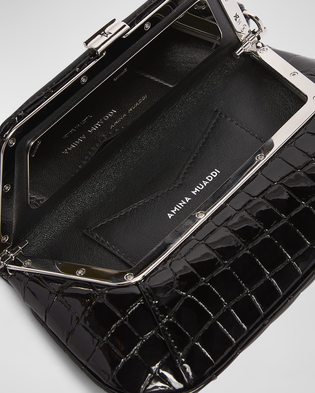 Ami Mini Frame Croc-Embossed Shoulder Bag - 3