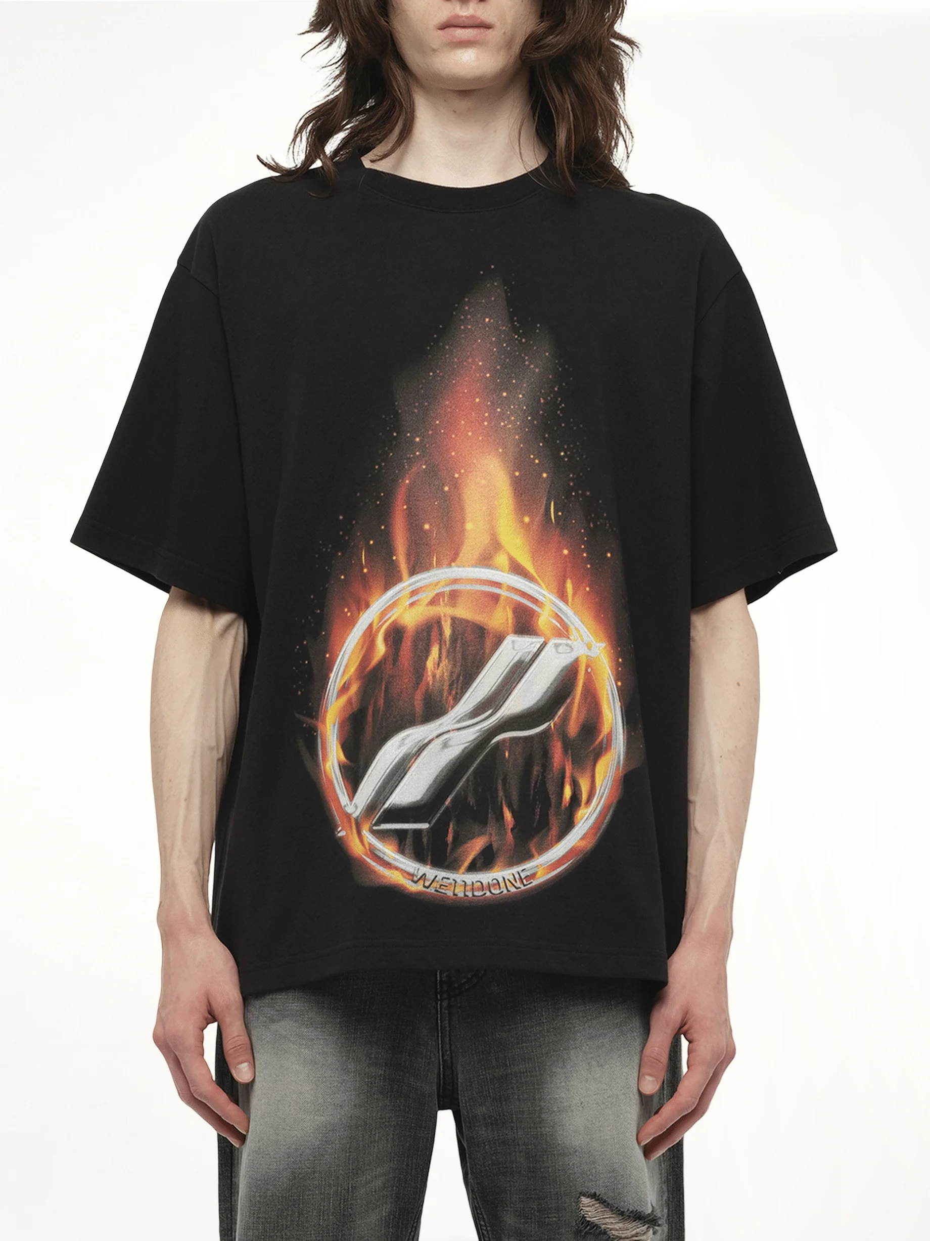 Meteor Print T-Shirt in Black - 1