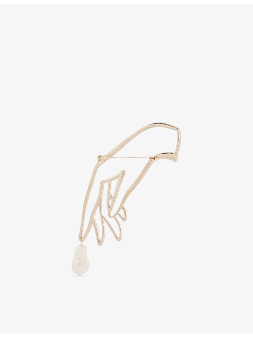 Hand Brass And Pearl Brooch - 3