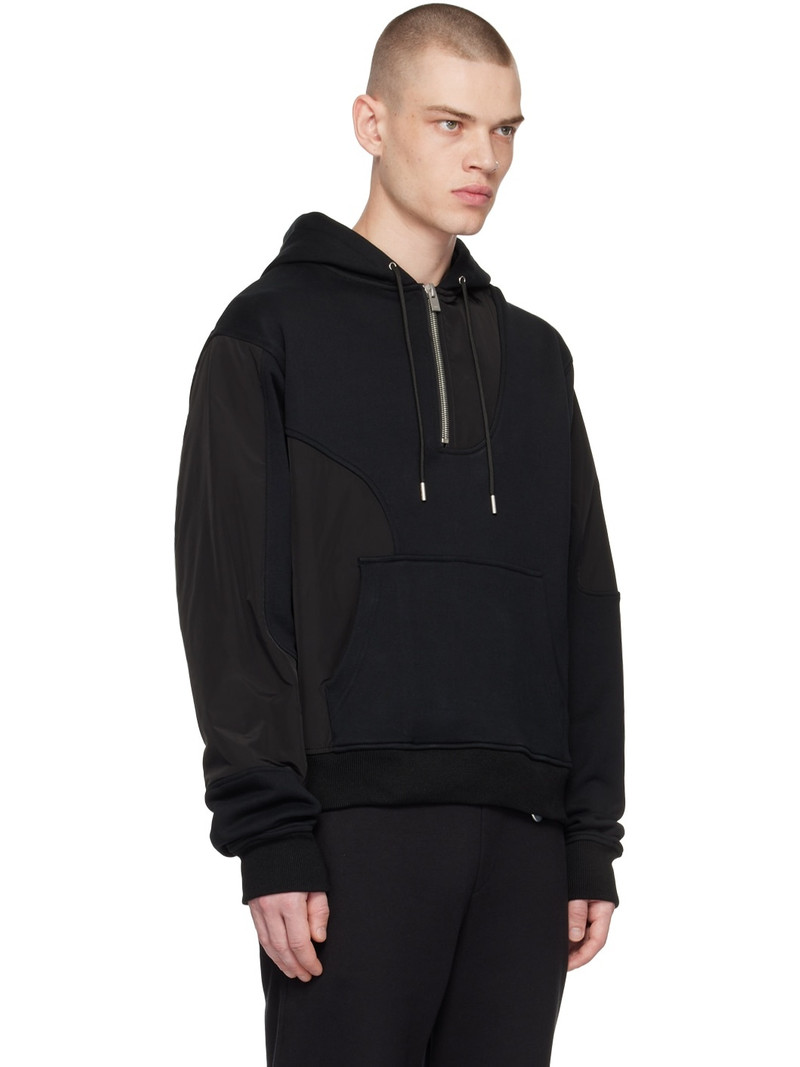Black Paneled Hoodie 2