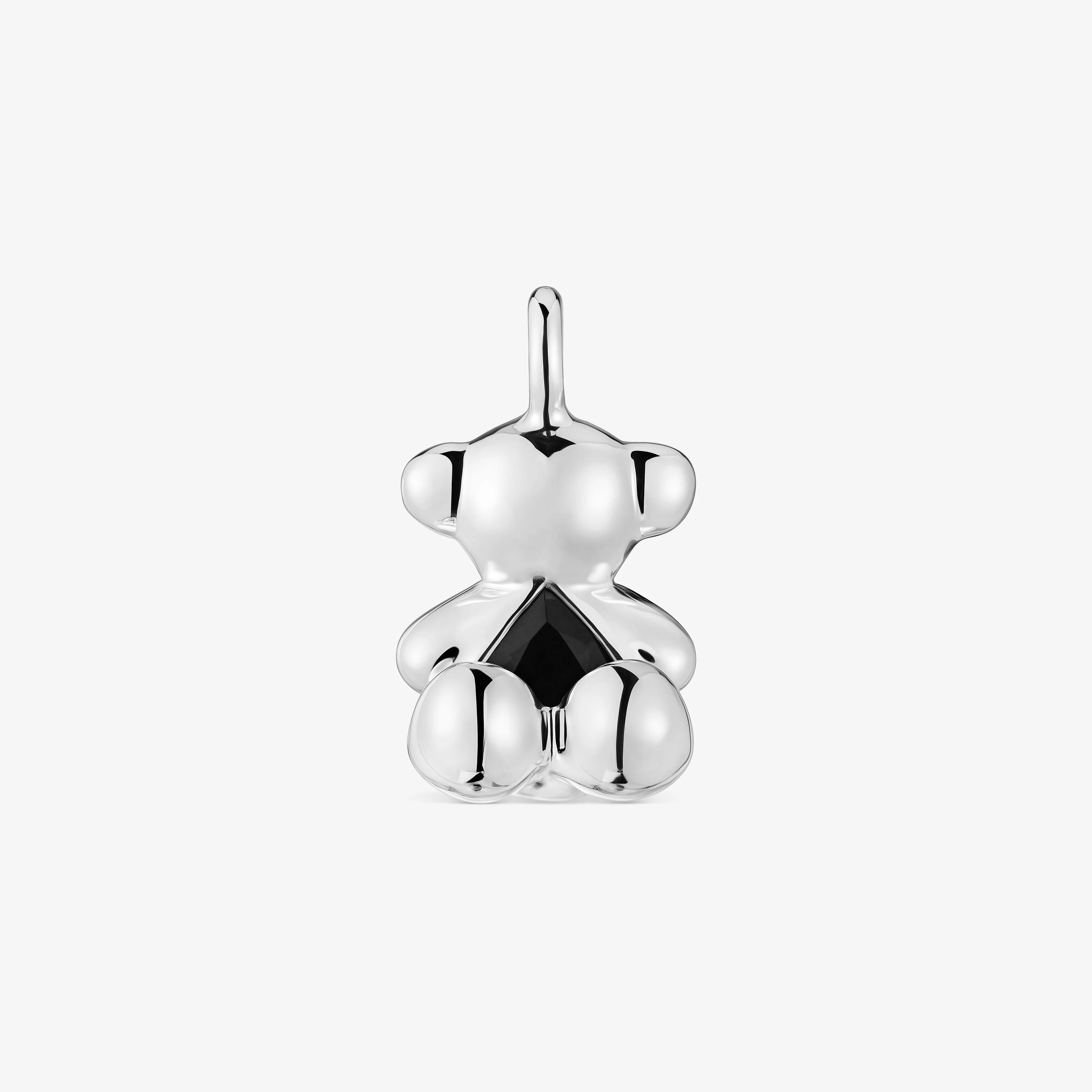 Medium silver bear Pendant with onyx Bold Bear - 1