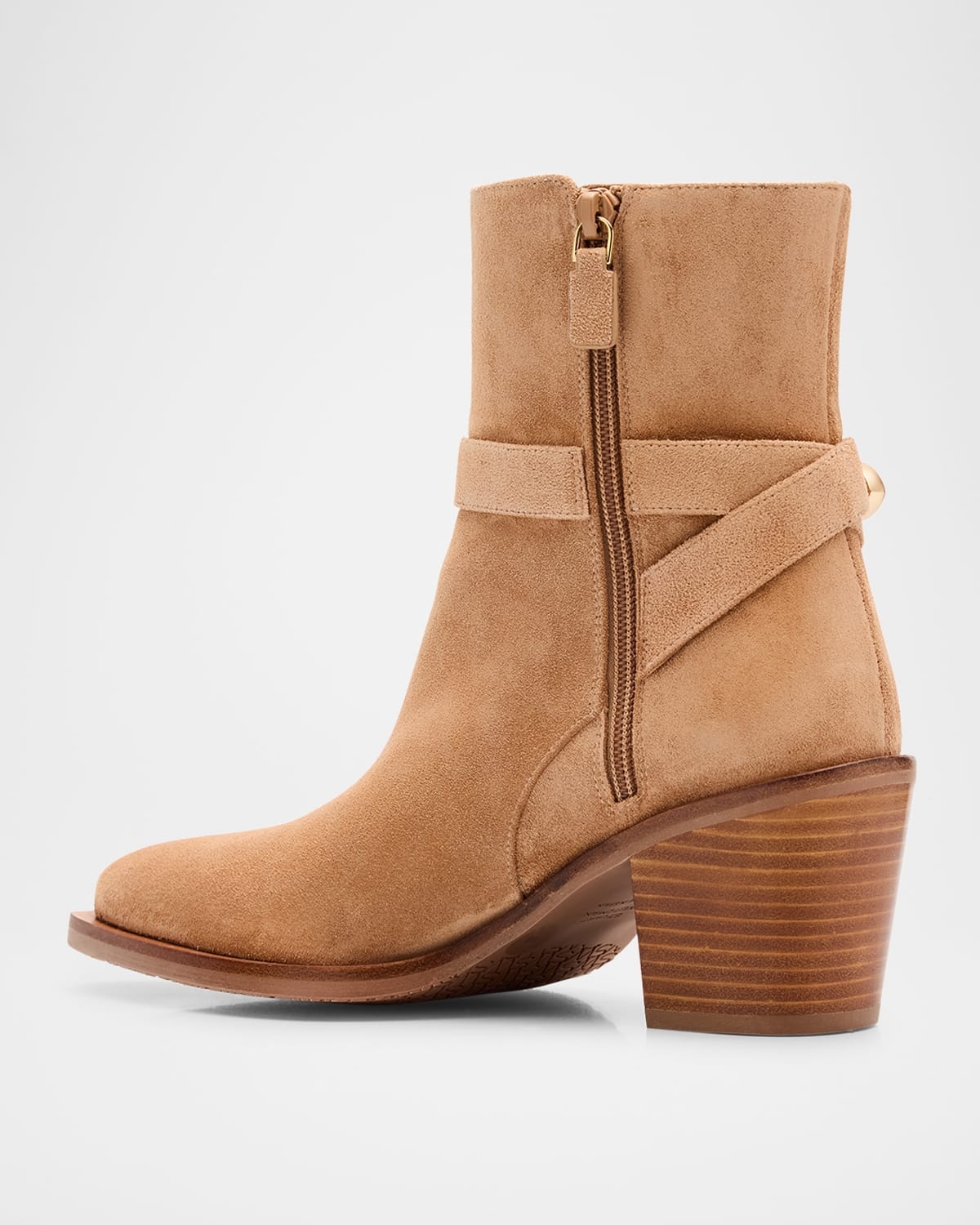 Maven Suede Buckle Western Booties - 4