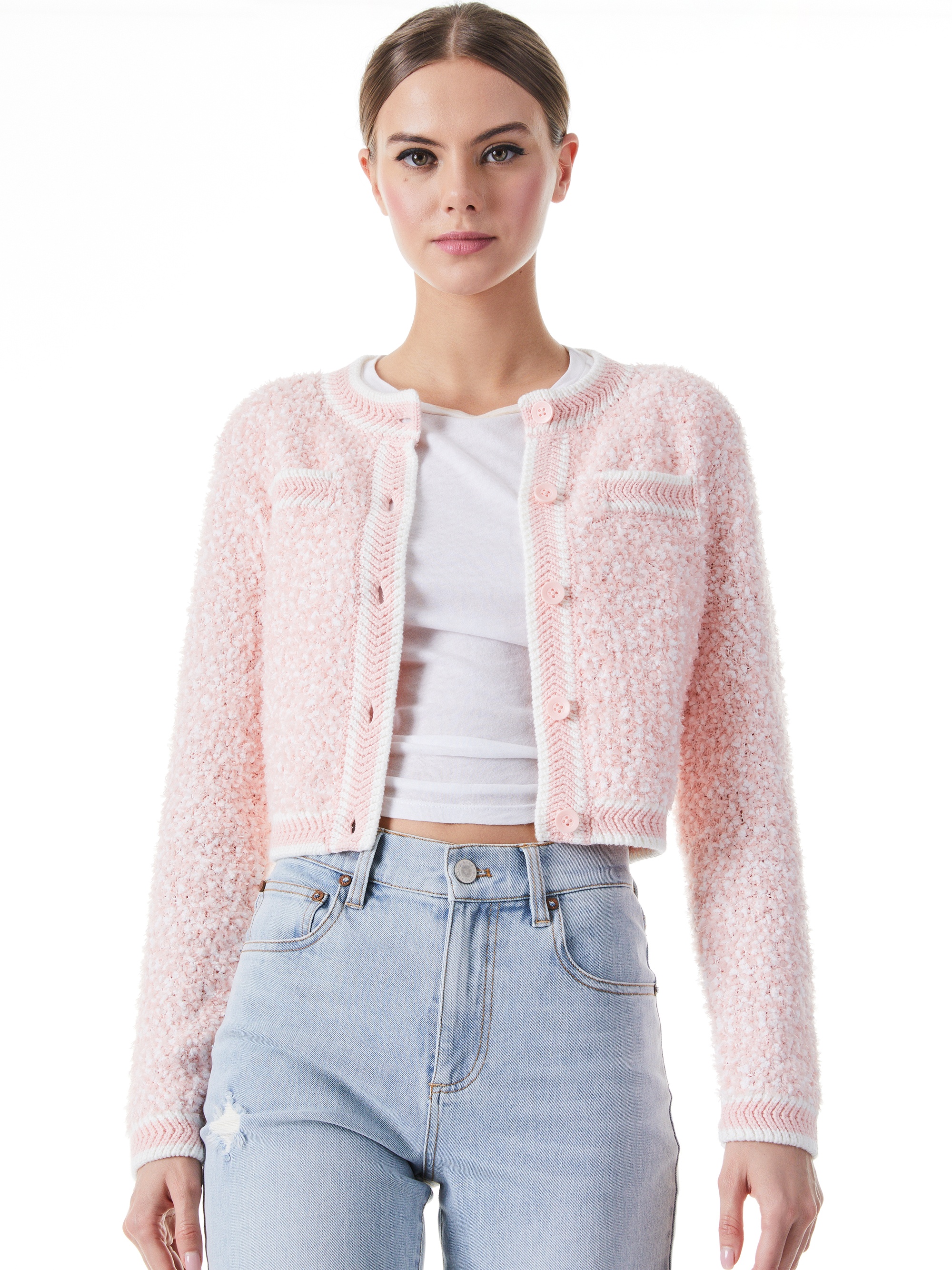 NOELLA CREW NECK CROPPED CARDIGAN - 2
