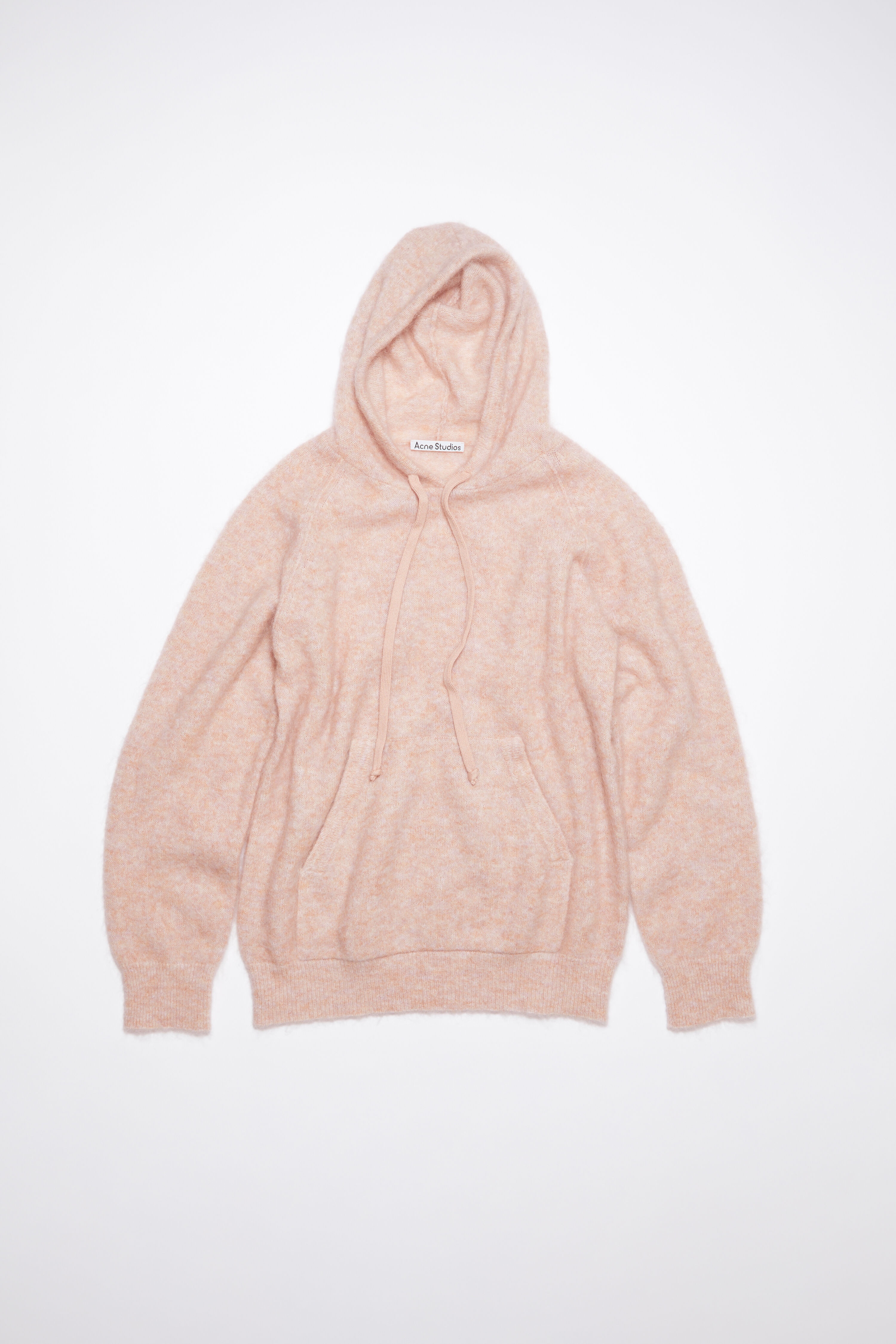 Wool mohair hoodie - Faded pink - 1