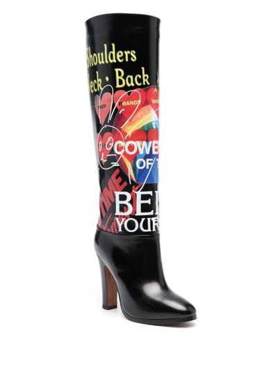 Vivienne Westwood Midas 105mm Meaningless-print boots outlook