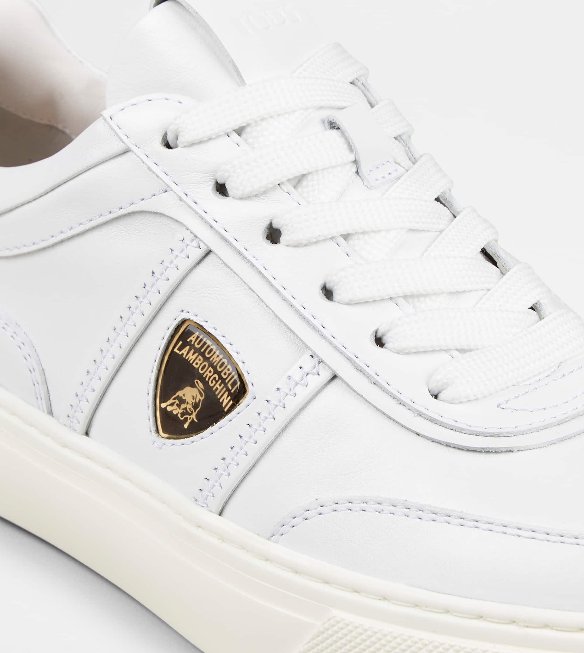 SNEAKERS IN LEATHER - WHITE - 5