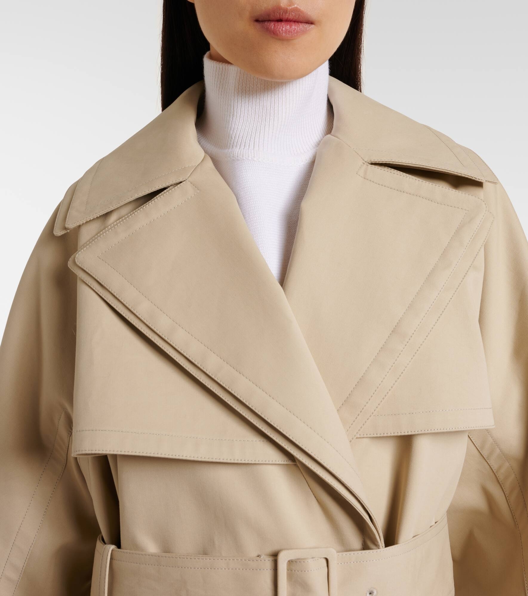 Cotton gabardine trench coat - 4