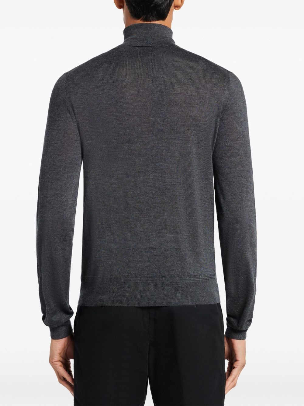 high-neck fine-knit jumper - 4
