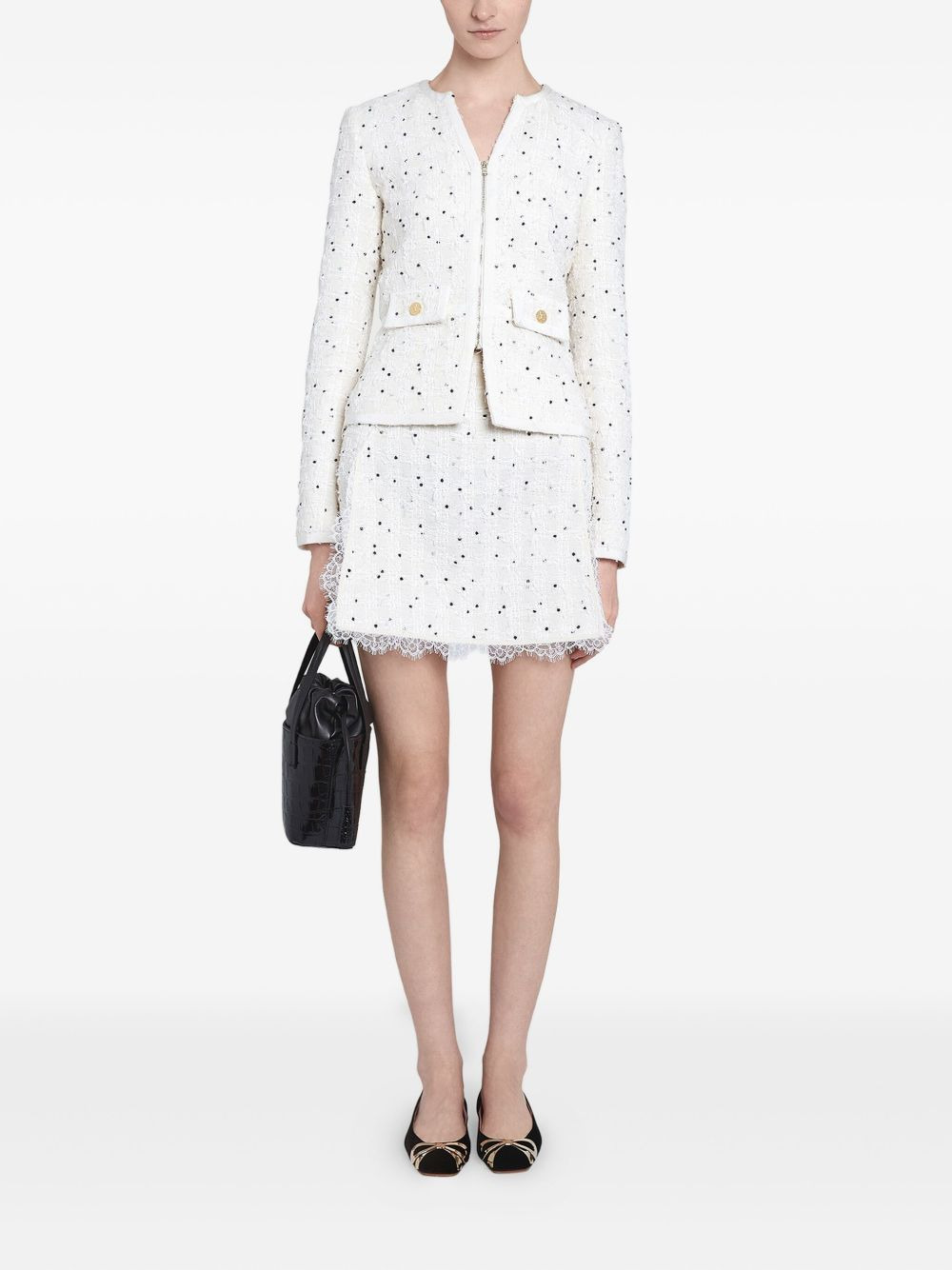 polka-dot bouclé jacket - 2
