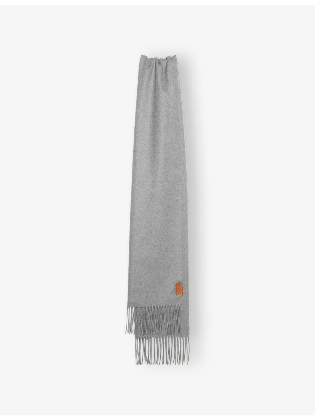 Logo-Patch Fringed Cashmere Scarf - 3