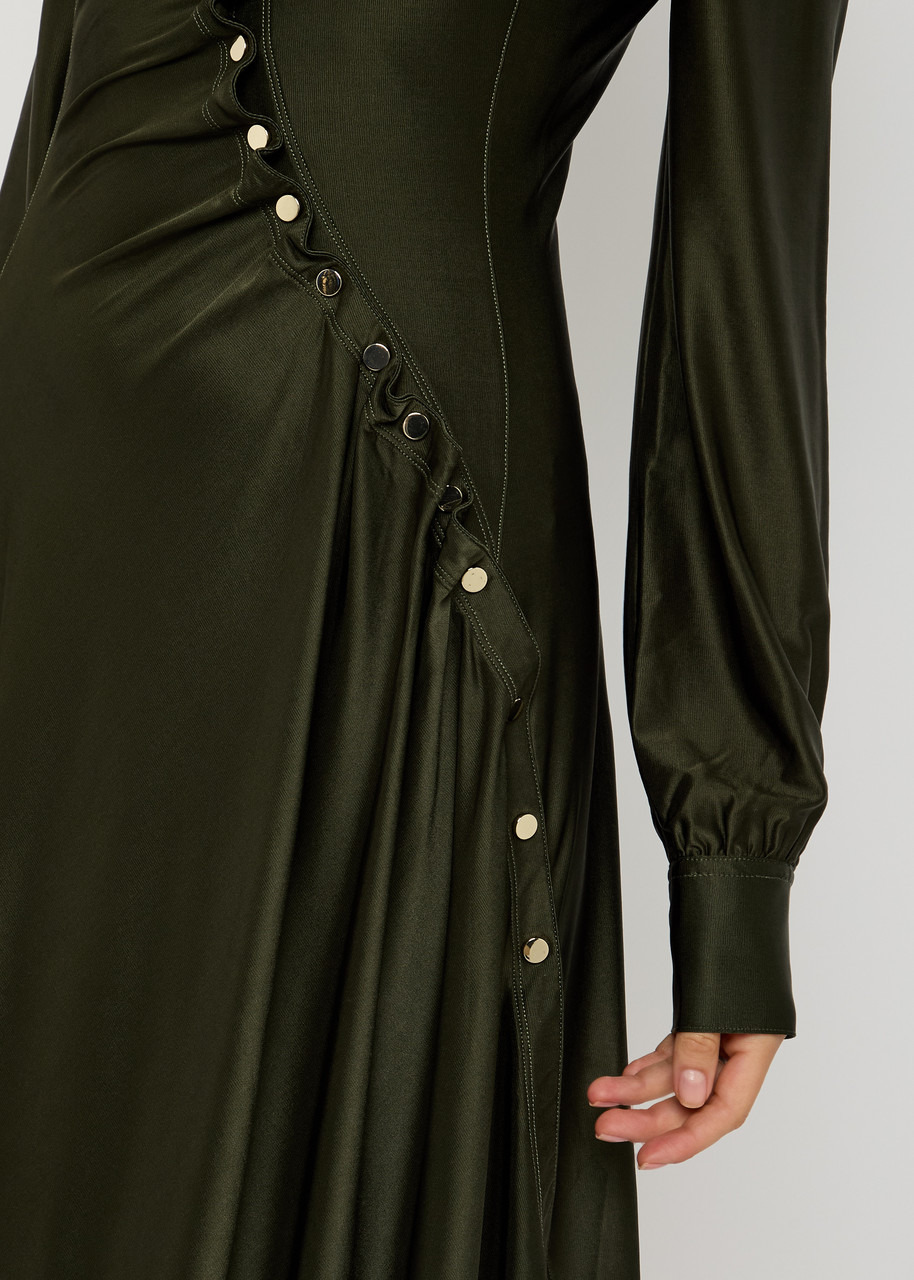 Rabanne Gathered Satin-jersey Shirt Dress - 5
