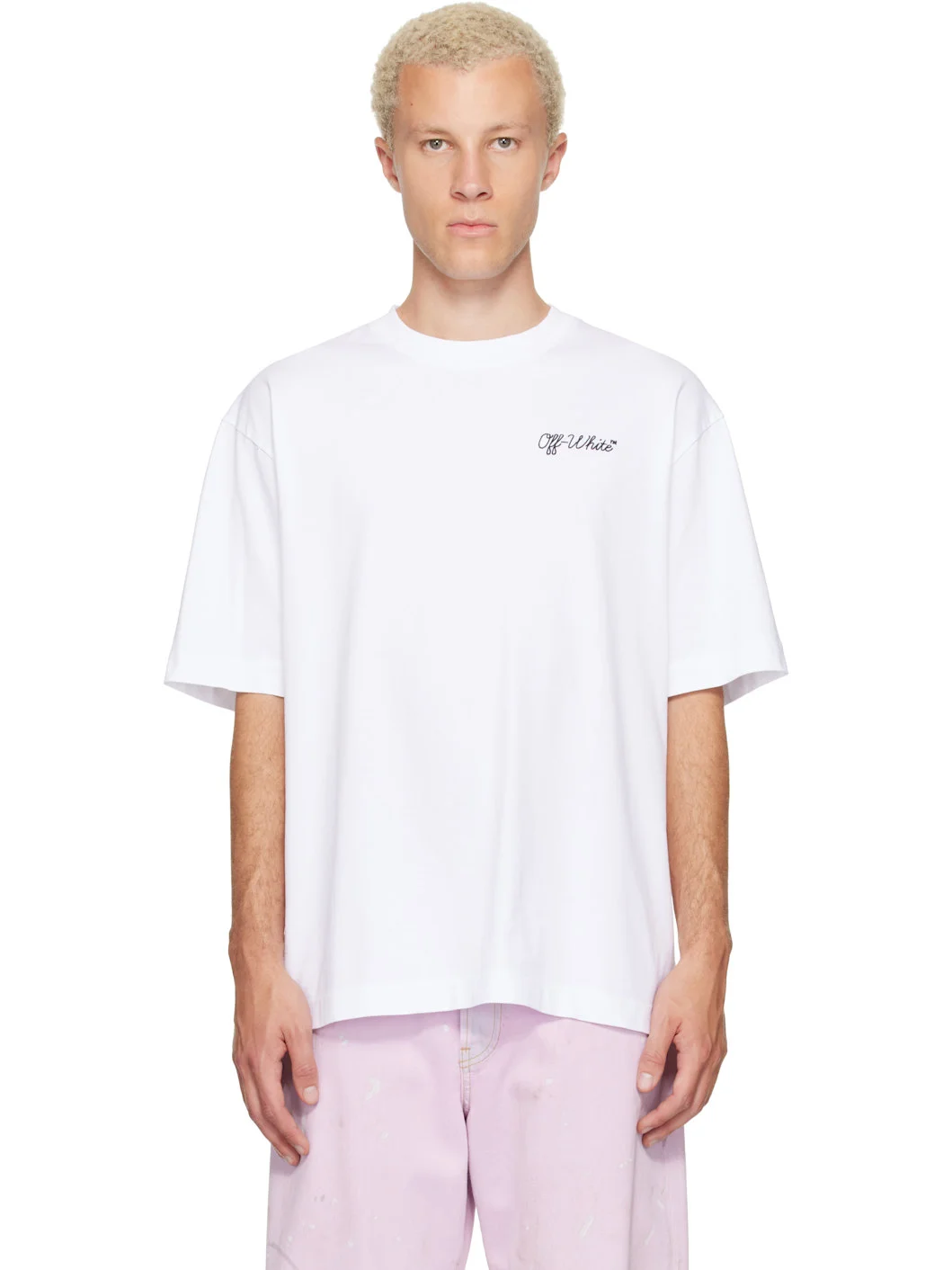 White Script Logo Skate T-shirt - 1