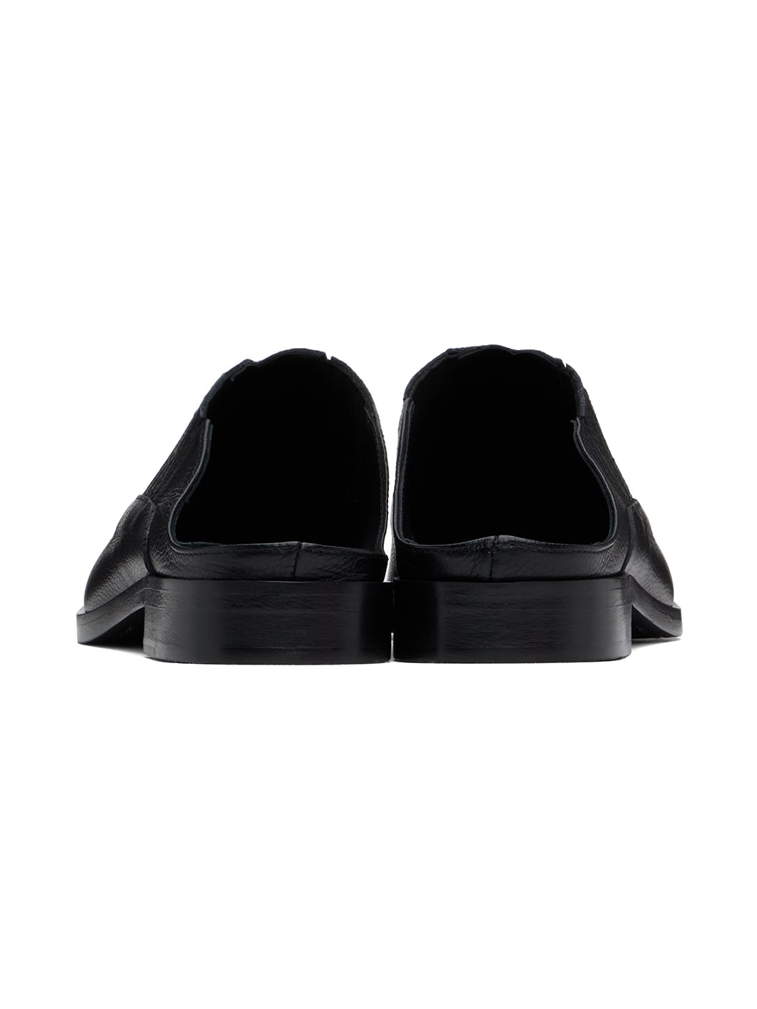 SSENSE Exclusive Black Grainy Leather Mules - 2