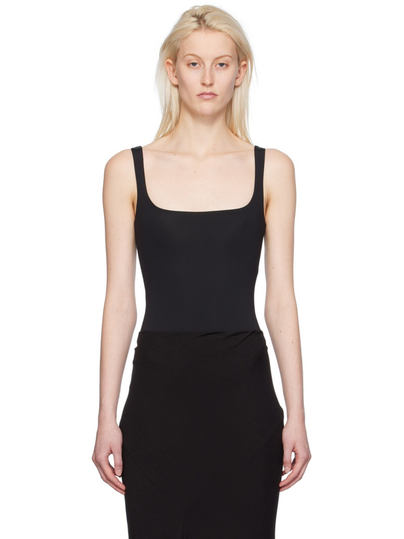 Black Square Neck Bodysuit - 1