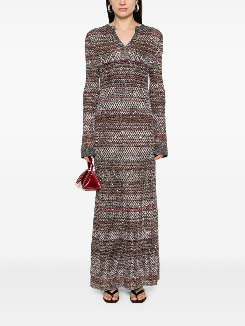 Missoni V-neck zigzag knitted dress outlook