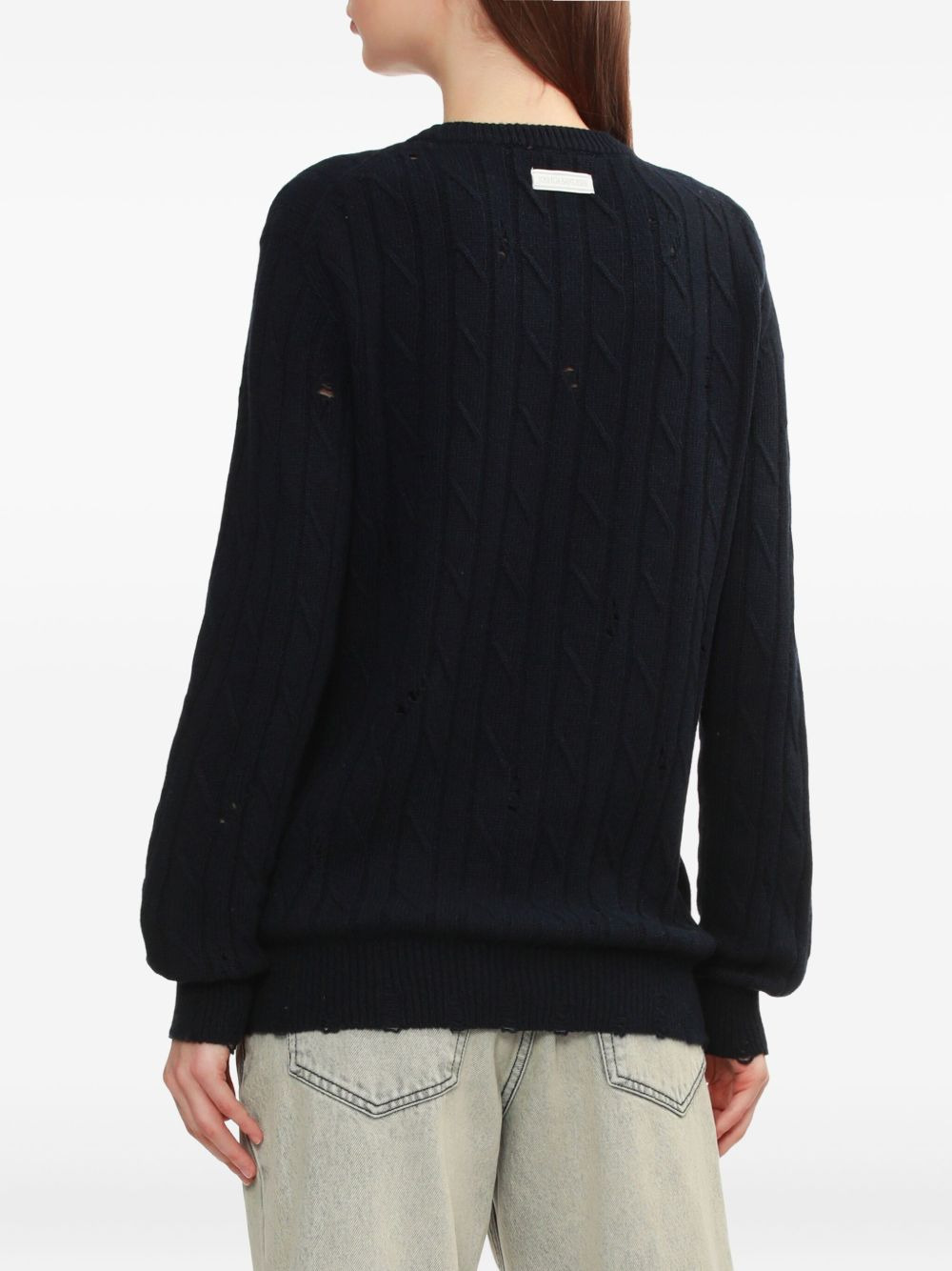 cable-knit distressed sweater - 4