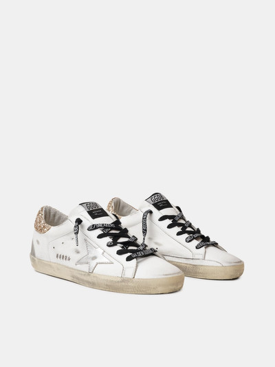 Golden Goose White leather Super-Star sneakers with glittery heel tab outlook
