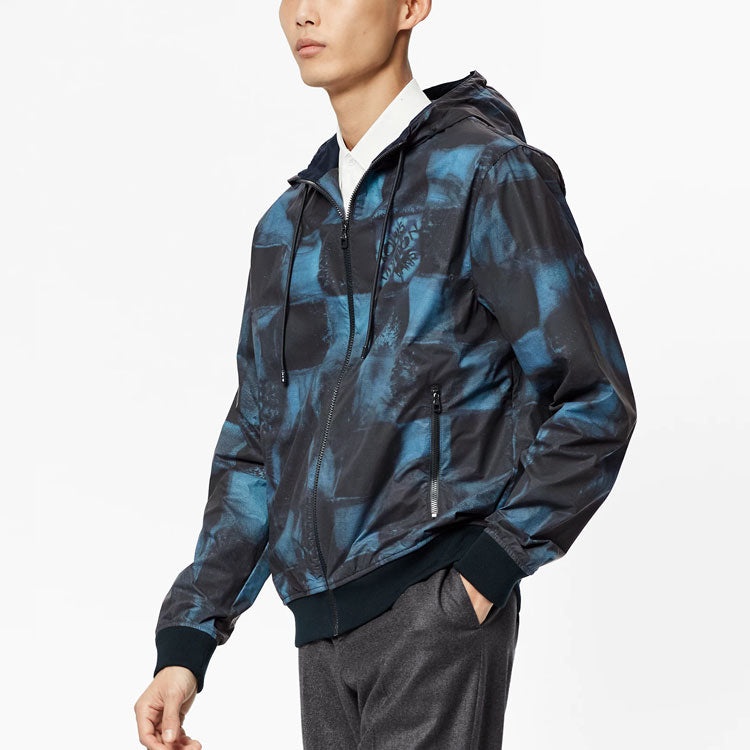Men's LOUIS VUITTON FW21 Zipper hooded Long Sleeves Jacket Blue 1A8X1W - 4