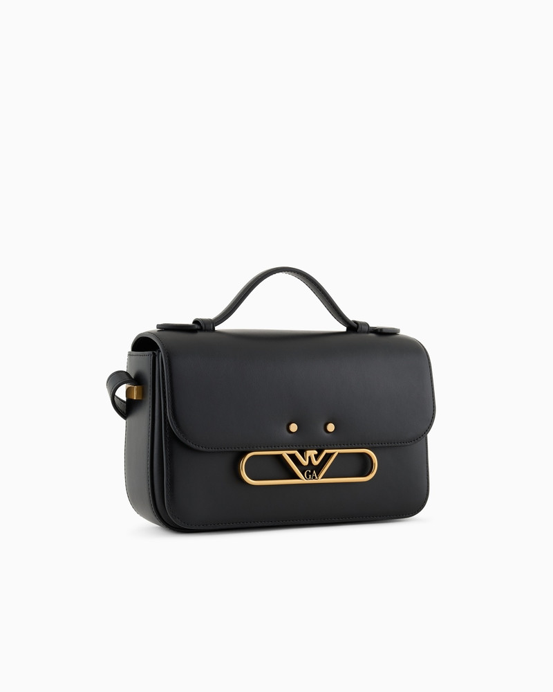 EMPORIO ARMANI SMOOTH LEATHER SHOULDER BAG WITH METAL EAGLE LOGO outlook