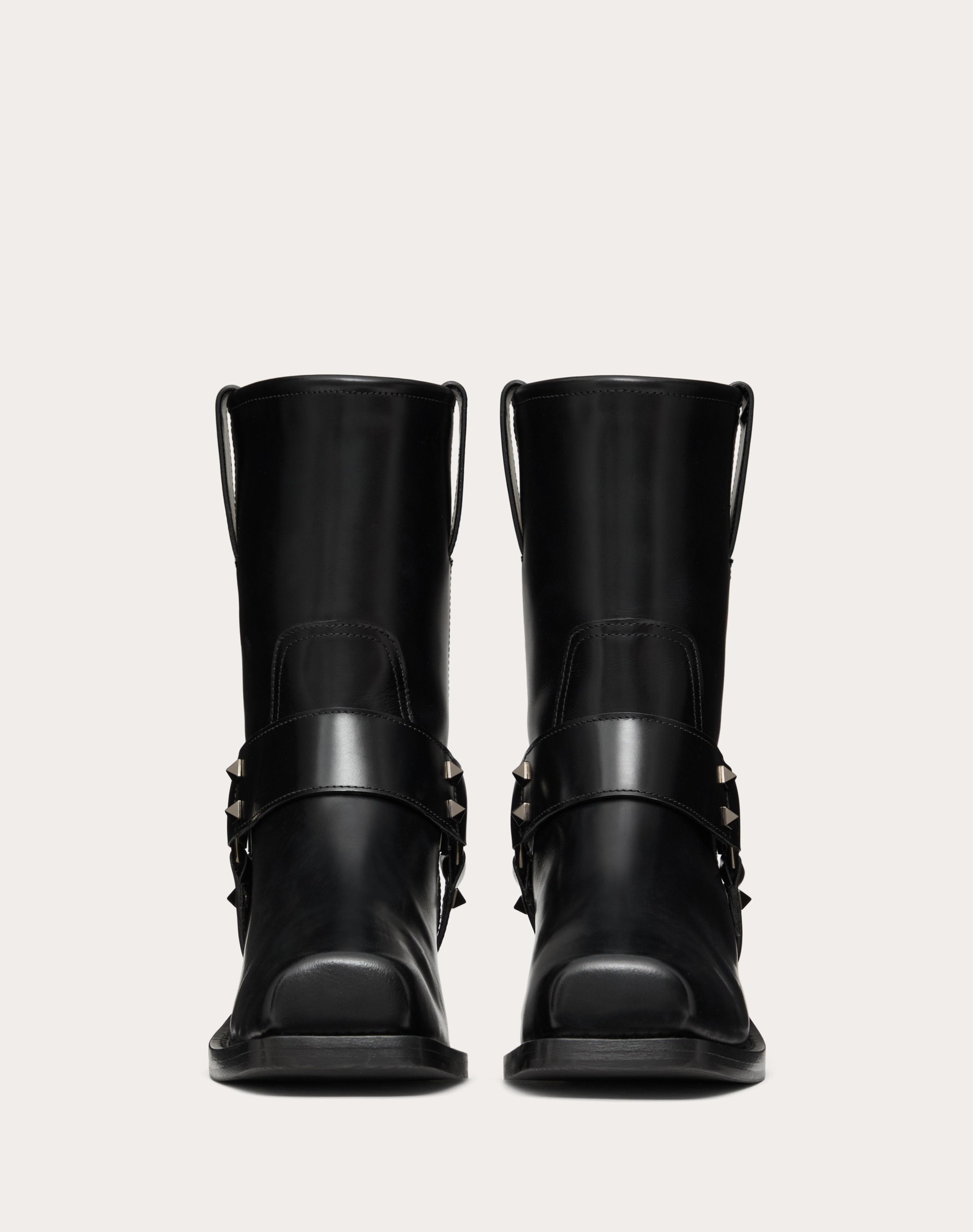 ROCKSTUD CALFSKIN BIKER ANKLE BOOT 40MM - 4