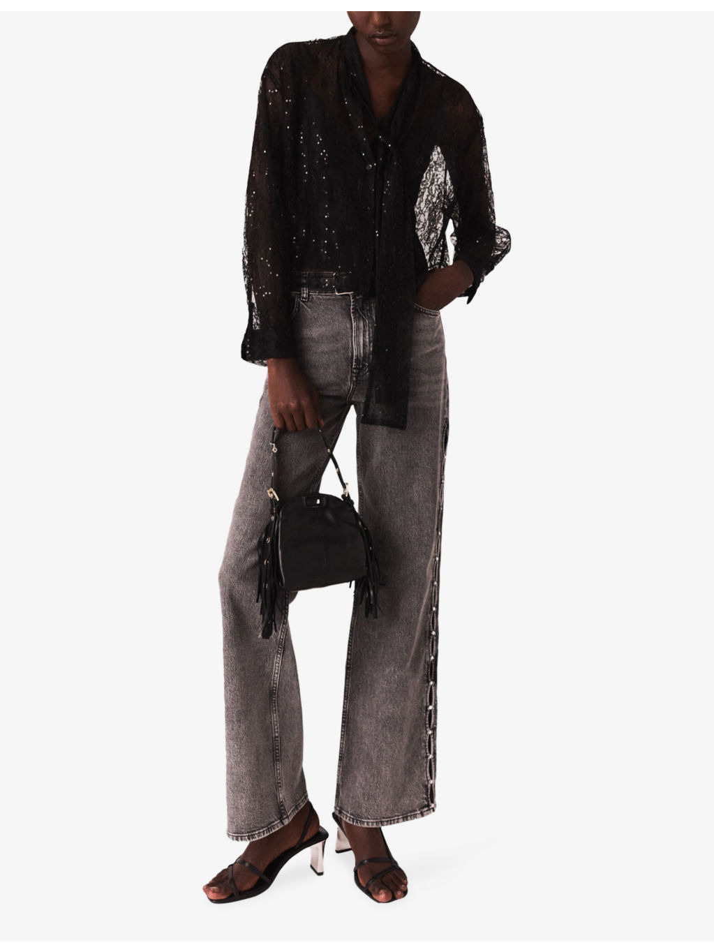 Pussybow Sequin-Embellished Lace Shirt - 2