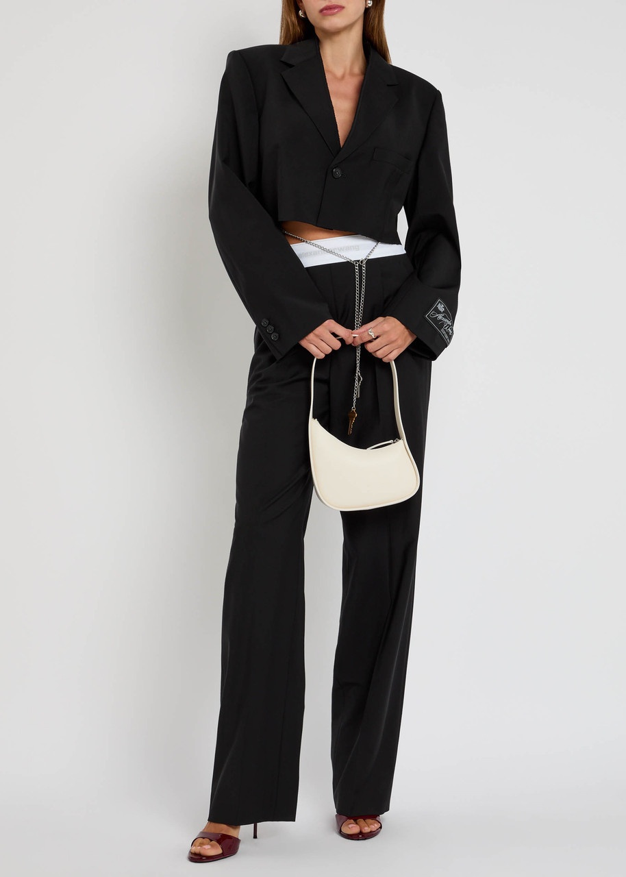Alexander Wang Chain-embellished Cropped Wool-blend Blazer - 3