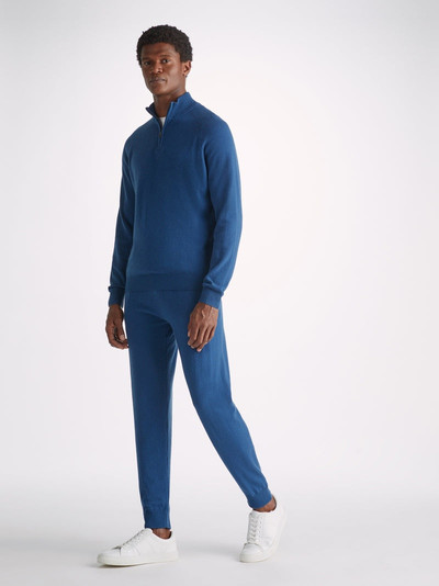 Derek Rose Men's Haf-Zip Sweater Finley 10 Cashmere Denim outlook