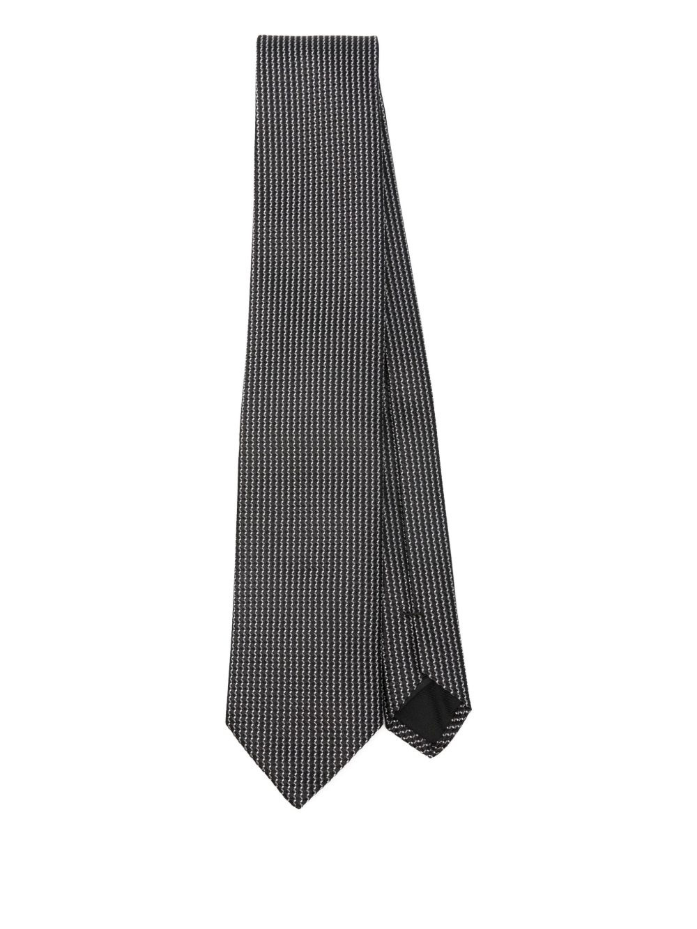 patterned silk tie - 1