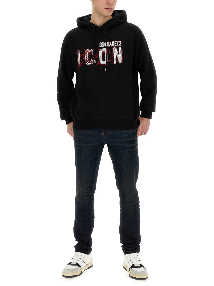 Dsquared Men "Icon" Scribble Cool Fit Sweatshirt - 2