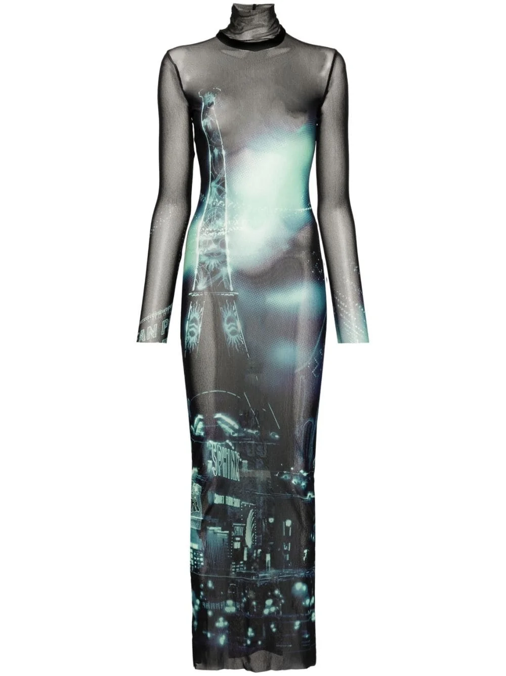 mesh-design dress - 1