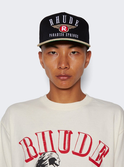 Rhude Paradiso Springs Suede Brim Twill Hat Black and Khaki outlook