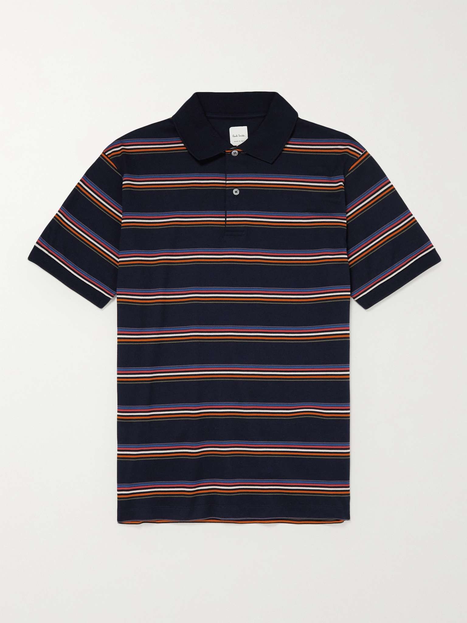 Striped Cotton Polo Shirt - 1