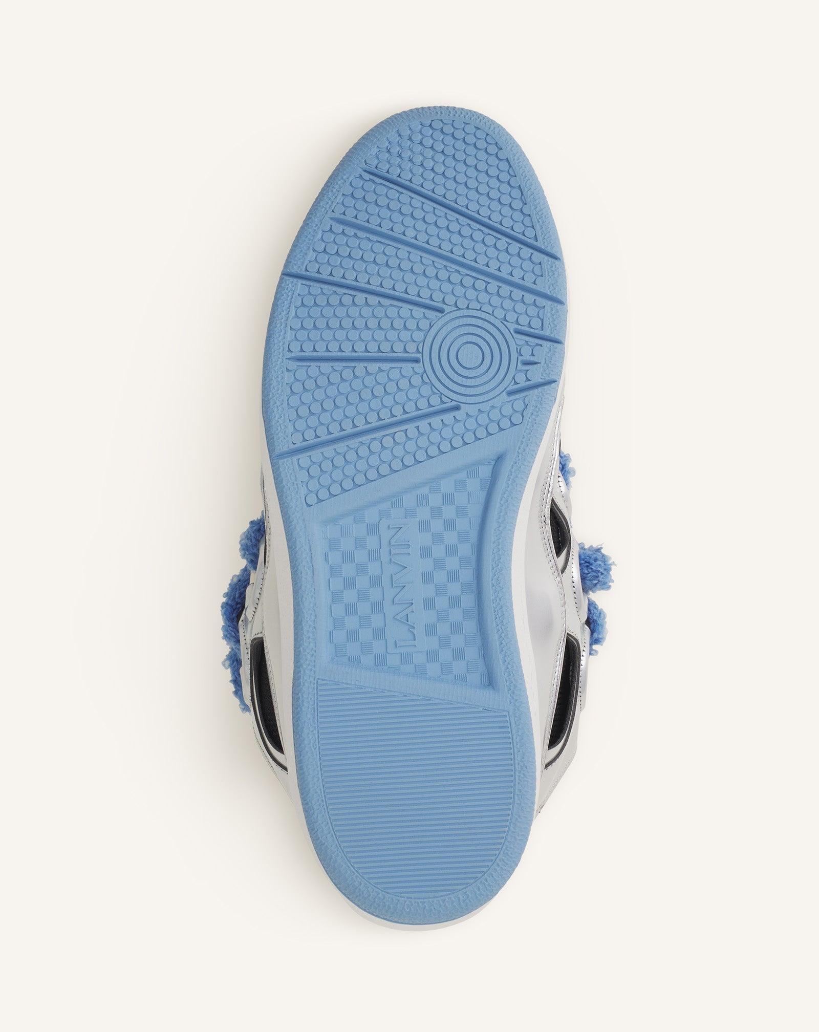 CURB METALLIC LEATHER SNEAKERS WITH MESH LACES - 6