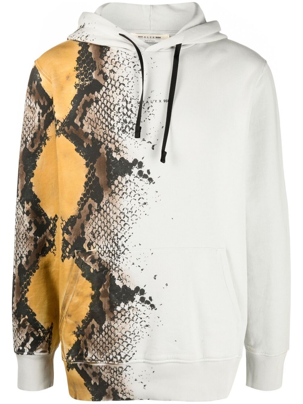 snakeskin-print cotton hoodie - 1