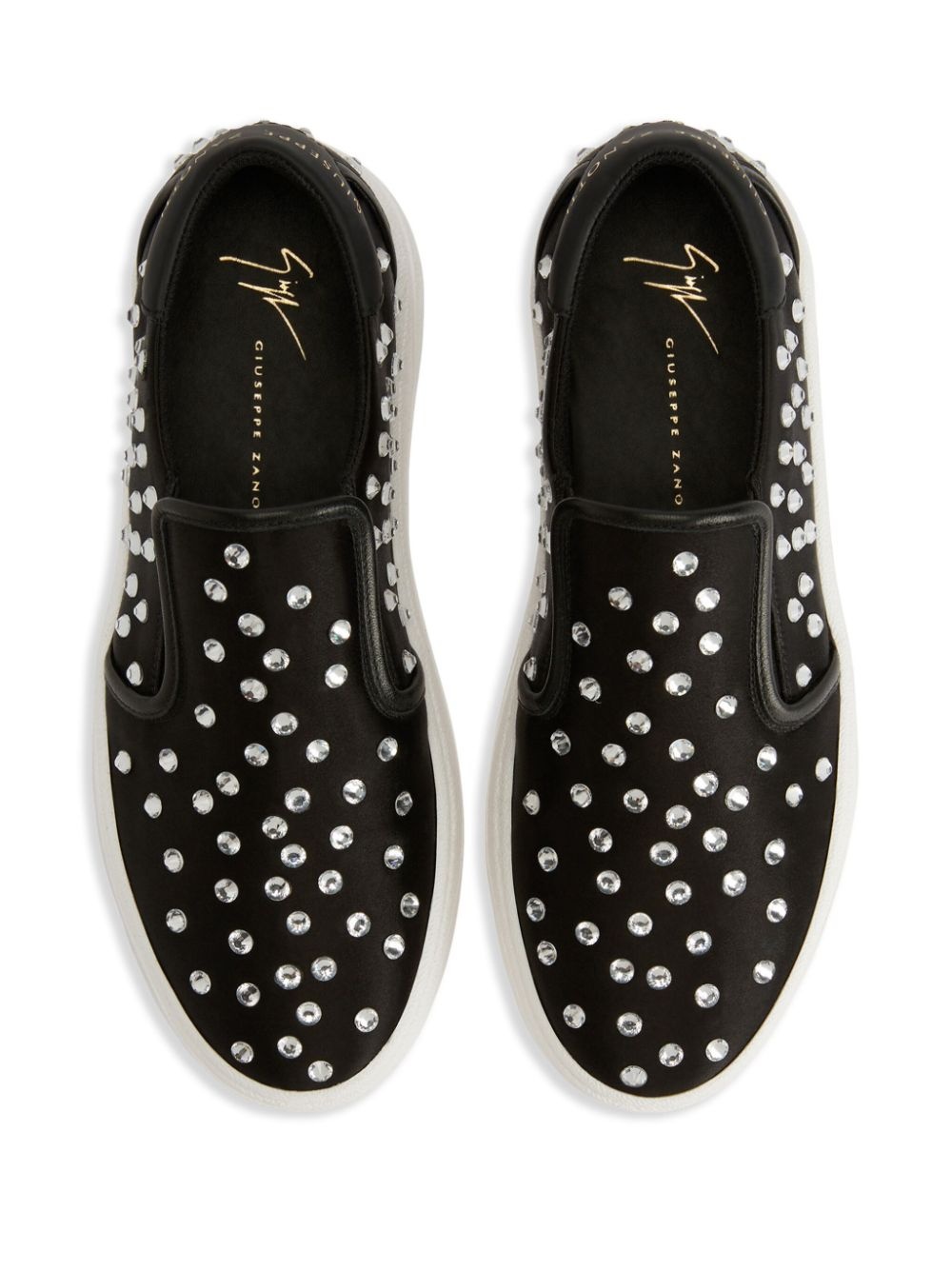 Gz94 crystal-embellished satin sneakers - 4