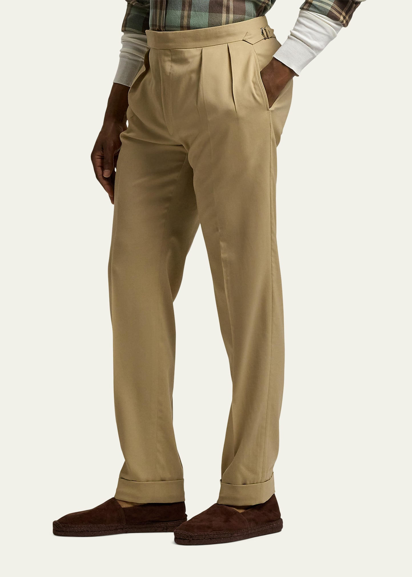 Men's Gregory Wool Double-Pleated Trousers - 4