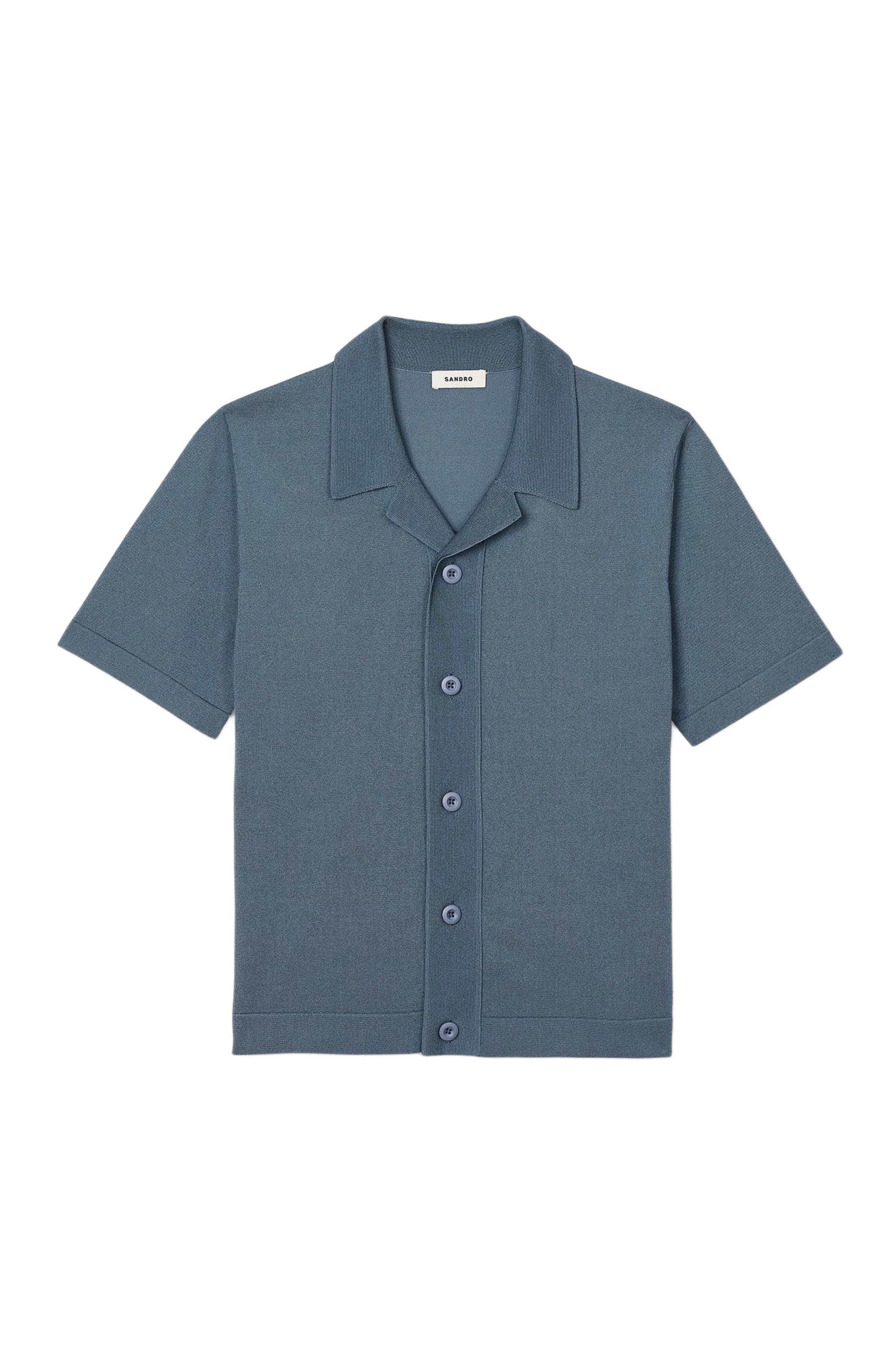 SANDRO Short-sleeved shirt in Dark Chambray at Nordstrom - 5