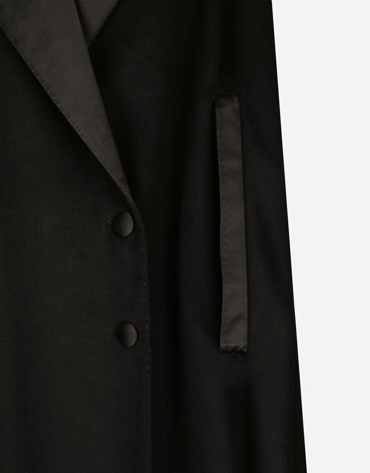 Single-breasted wool and cashmere cape - 10