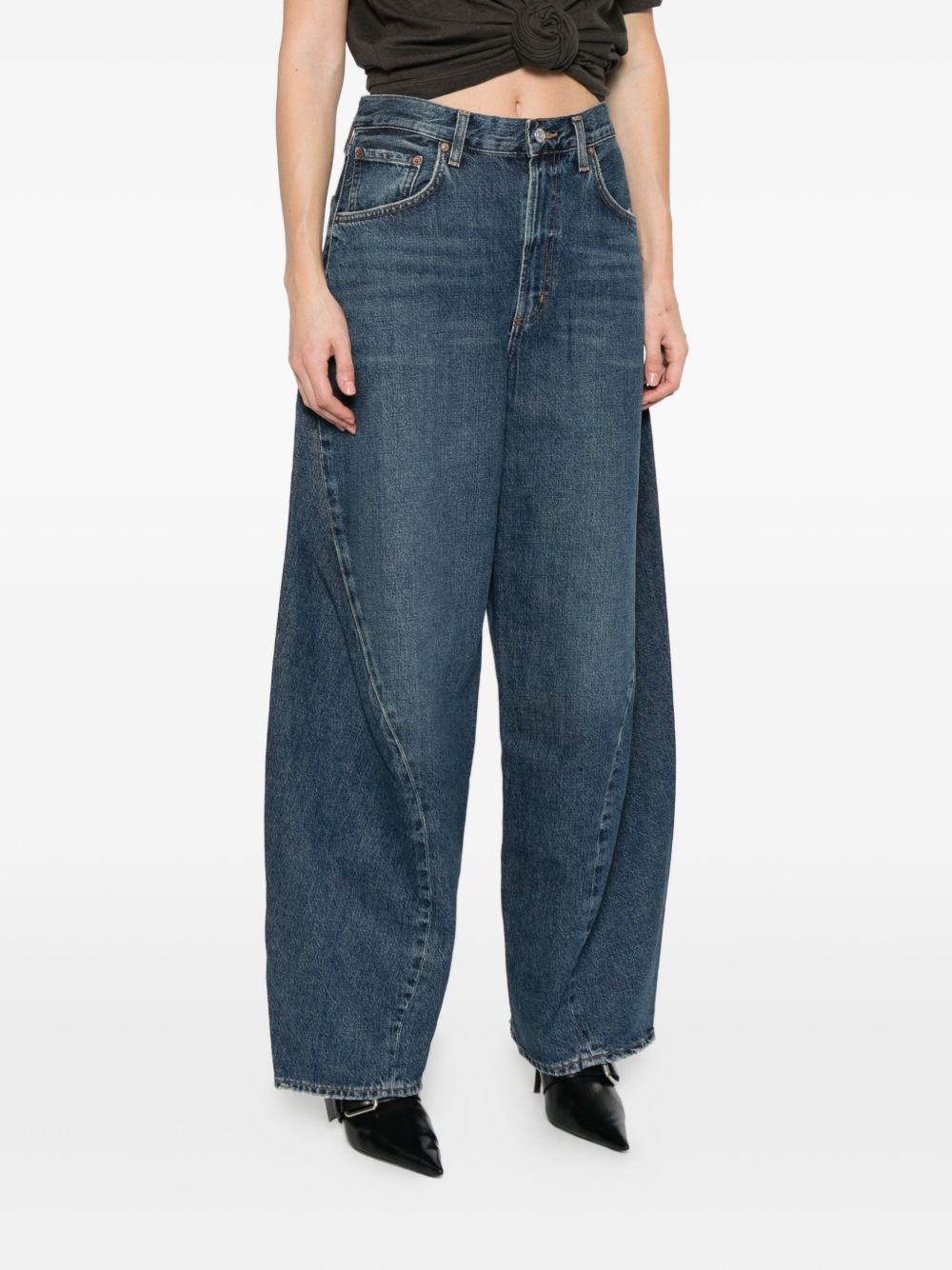 panelled regenerative-cotton jeans - 3