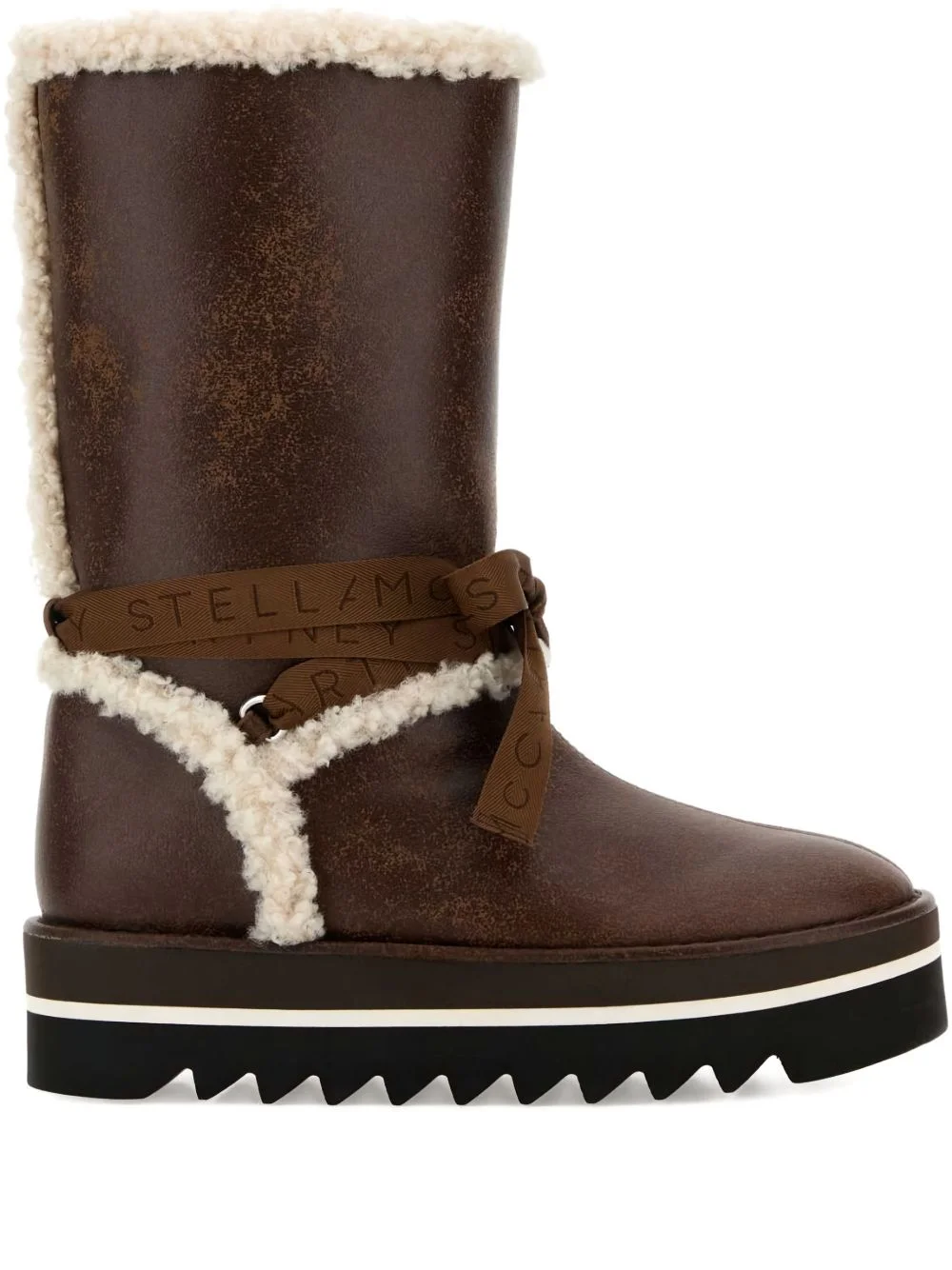 plush-lined platform snow boots - 1