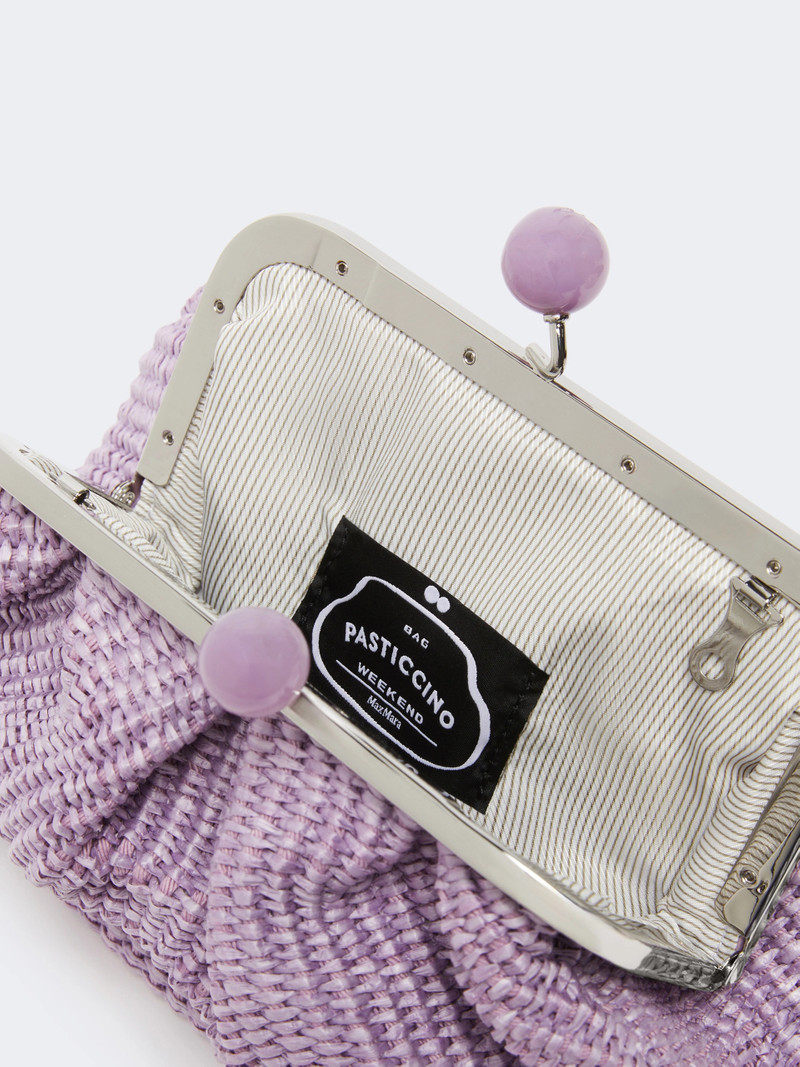 PALMAS Small raffia-effect Pasticcino Bag - LILAC 6