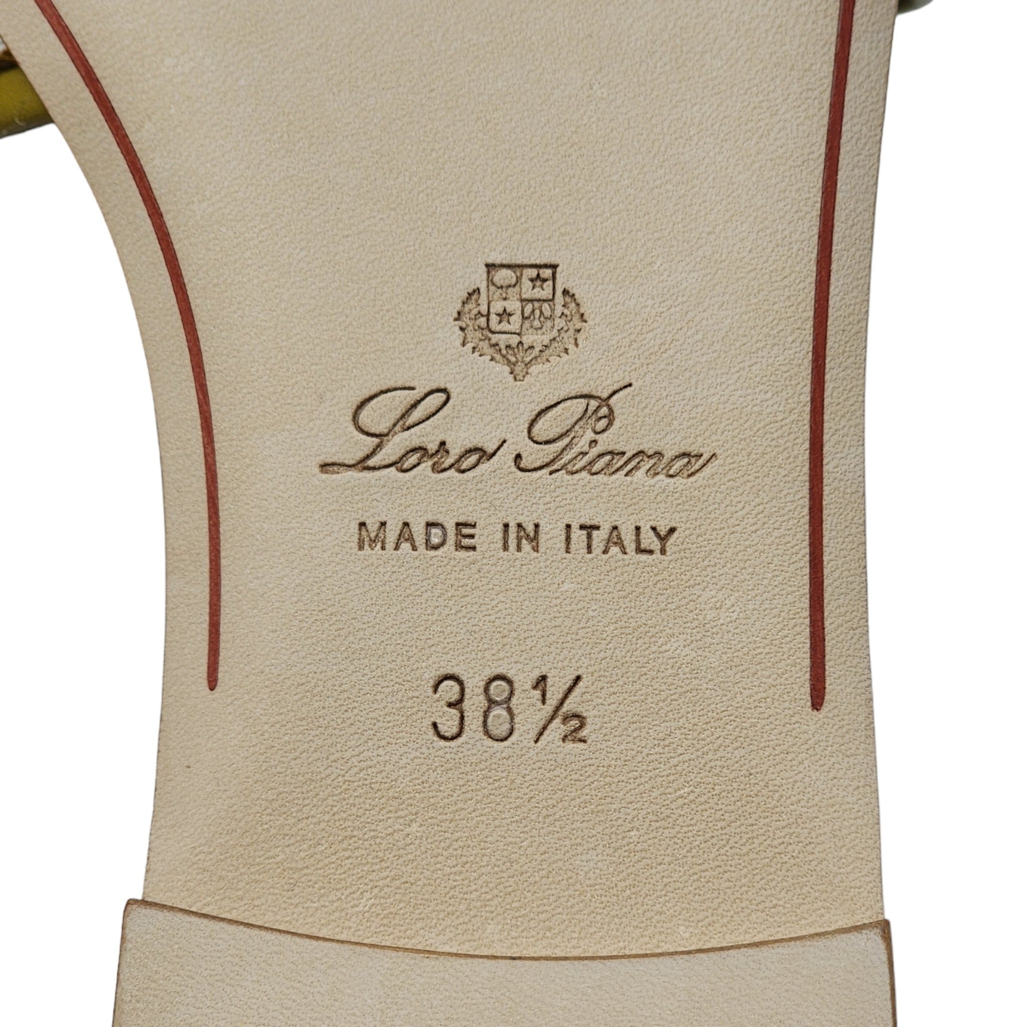 Loro Piana The Suitcase Stripe Flat Sandals in Yellow - 11