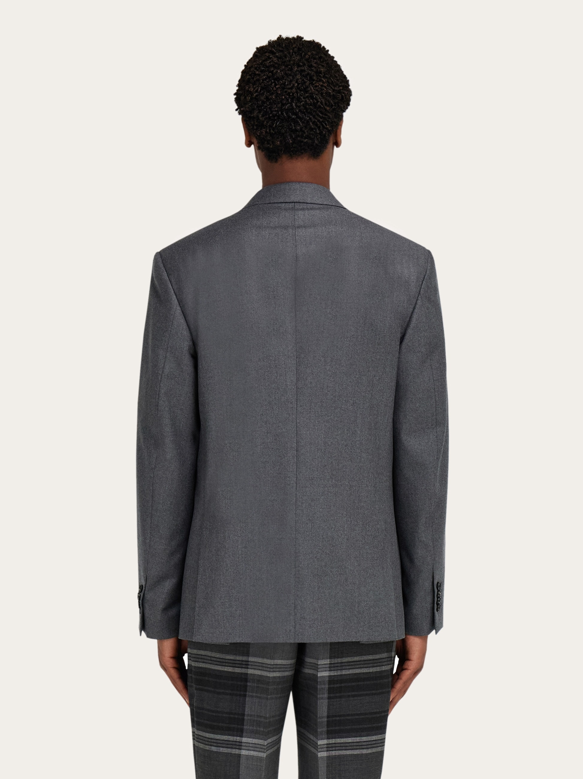 Single breasted flannel blazer - 3