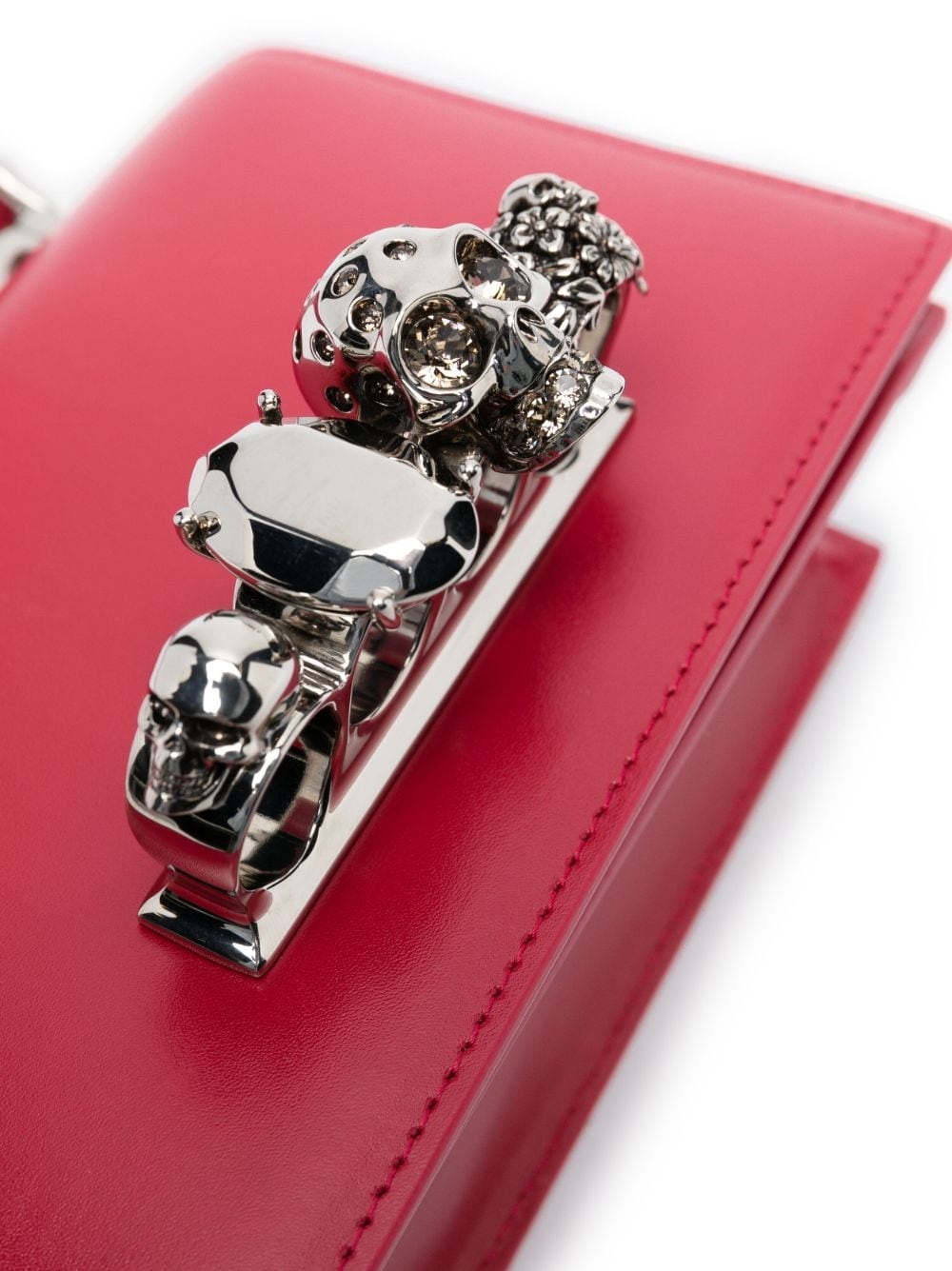 skull-motif leather shoulder bag - 5
