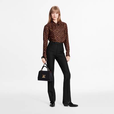 Louis Vuitton Monogram Twill Long-Sleeved Shirt with Signature Buttons outlook