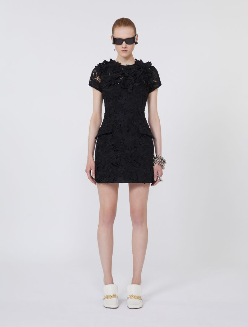 Sportmax Macramé hourglass dress - black outlook