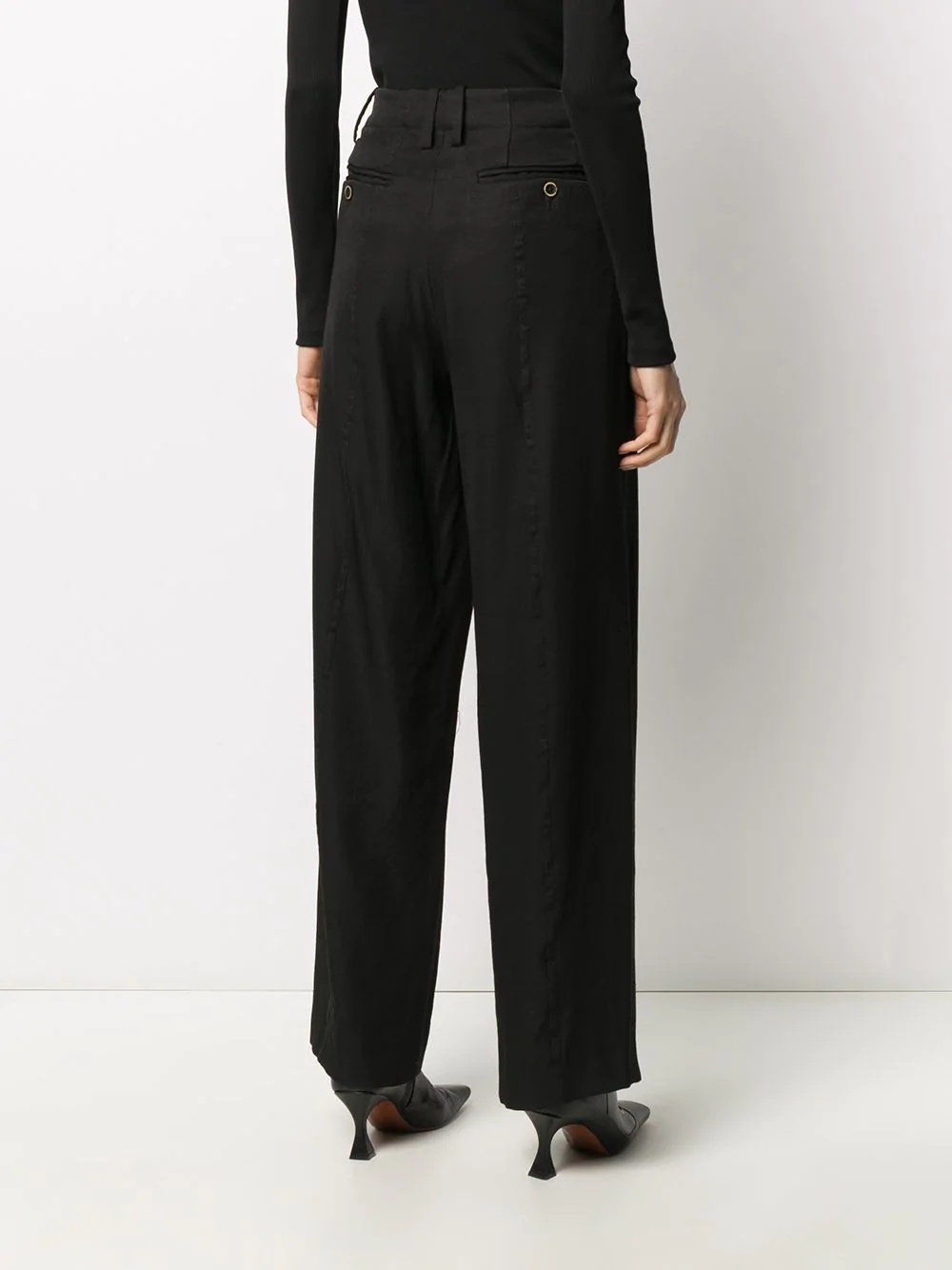 mid-rise wide leg trousers - 4