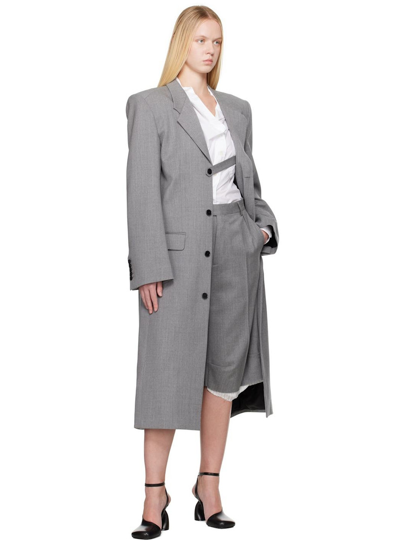 ALAINPAUL Gray Knee Tailored Shorts outlook